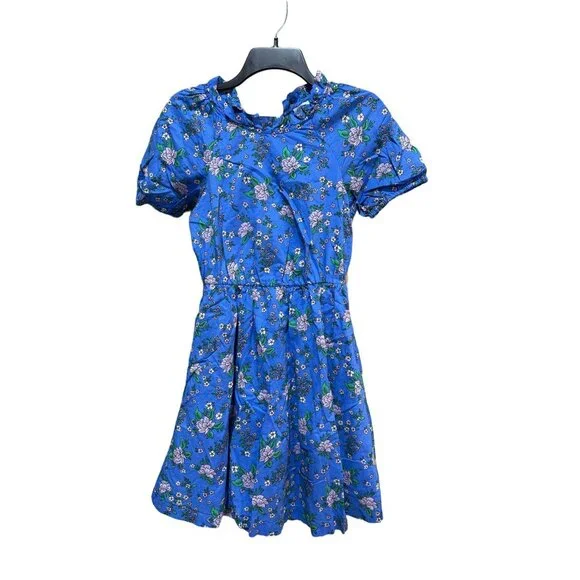 J. Crew Womens Floral Blue Short Sleeve Dress Size 6 New with Tags Original Pric - Picture 2 of 13